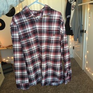 Jachs men’s red and white button up Flannel